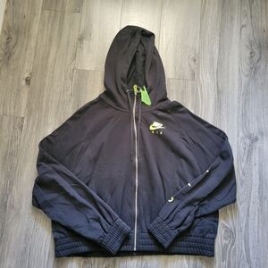 Nike Black Hoodie with Green Accents